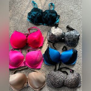 Victoria’s Secret lot!!!! 7 bras! 34DD.  Multiway, push-up, Demi.